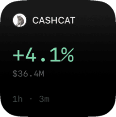 The Tickerset small home-screen widget showing one coin's price and move